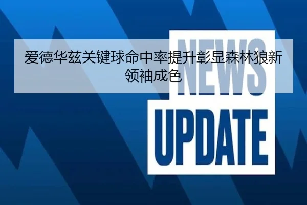 爱德华兹关键球命中率提升彰显森林狼新领袖成色